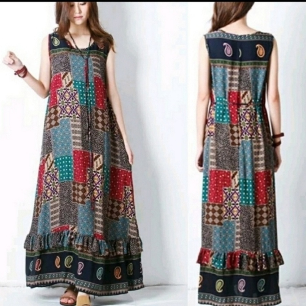 NWT SZ 3X MAXI BOHO STYLE DRESS